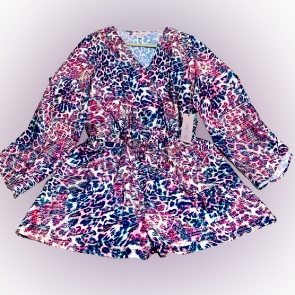 Jennifer Lopez Multicolor Animal Print Romper